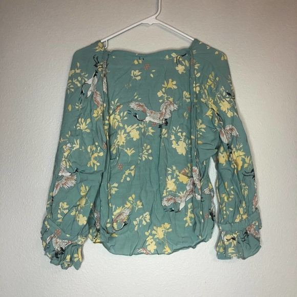 zara floral button front crop blouse Medium - Picture 2 of 3
